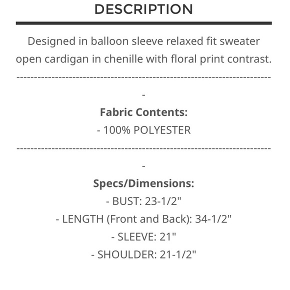 POL Cream Cable Knit Cardigan with Floral Trim - Picture 6 of 6